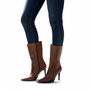 Brown Cowhide Leather Women's Boots